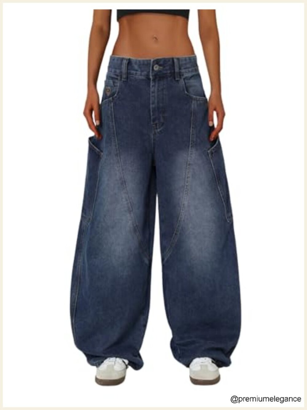 Mens Barrel Jeans Wide Leg Oversized Baggy Y2K Hip Hop Denim Pant with Big